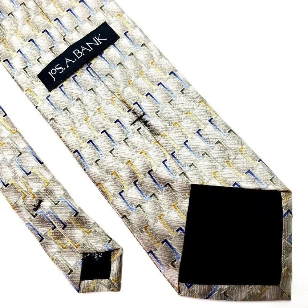Jos A Bank Print Gray Geometric USA‎